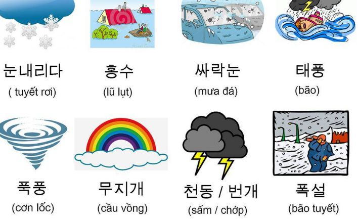 Học từ vựng tiếng Hàn nhanh hơn bằng hình ảnh